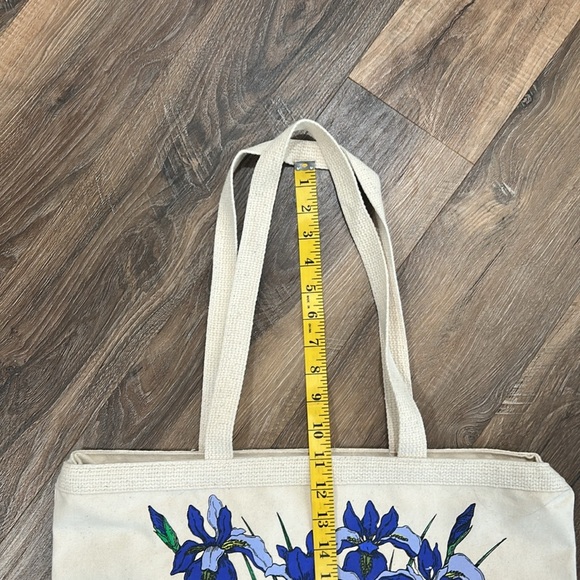 Colonial Williamsburg VA canvas Purple Iris Tote Bag with zipper closure &handle - Picture 11 of 12
